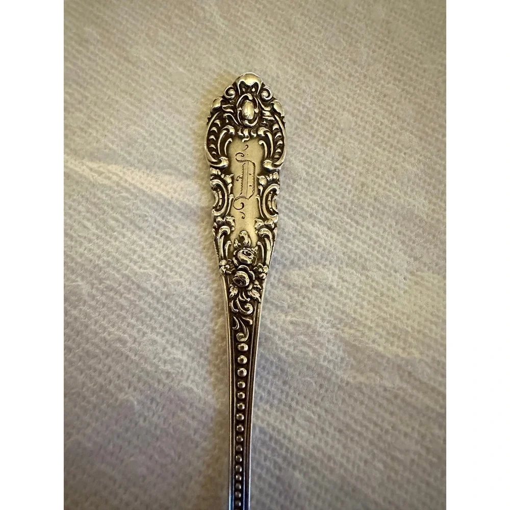 Antique JB Knowles Apollo Pattern Sterling Silver Horseradish Spoon 